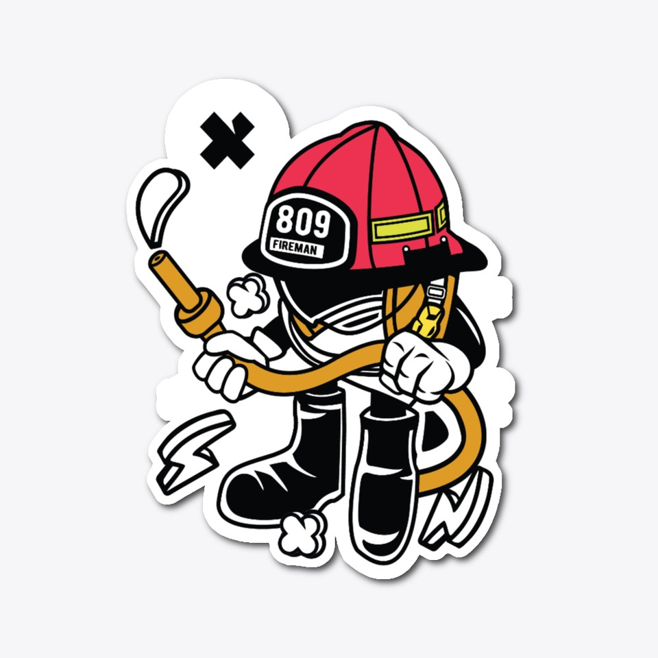 Fireman Cartoon Products from Firefighter Stickers