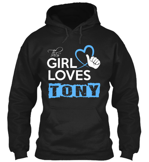 This Girl Loves Tony Black T-Shirt Front