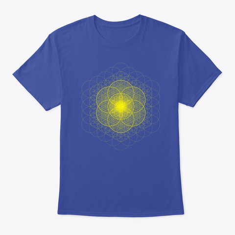 Seed Of Life With Flower Of Life Deep Royal T-Shirt Front