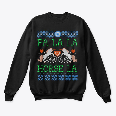 Fa La La Horse  La  Black T-Shirt Front