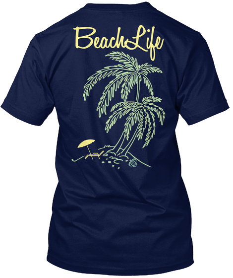 Beach Life Navy T-Shirt Back