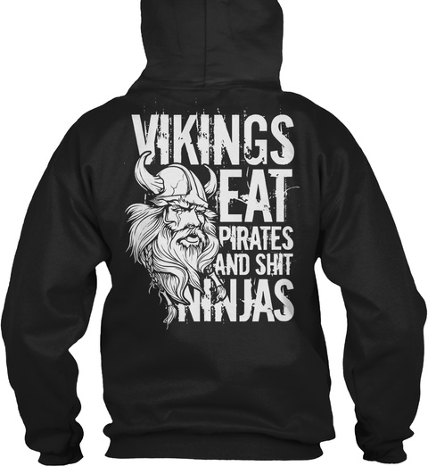 Vikings !!!! Black T-Shirt Back