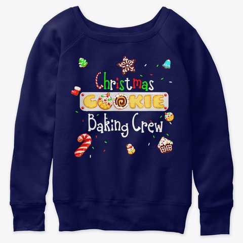 Christmas Cookie Baking Crew Exchange Navy  T-Shirt Front