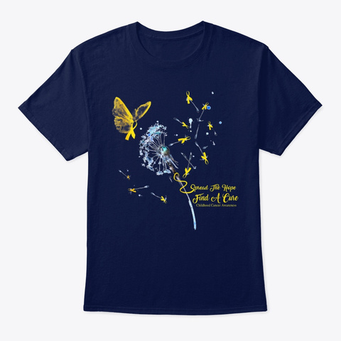 Spread The Hope Childhood Cancer Navy T-Shirt Front