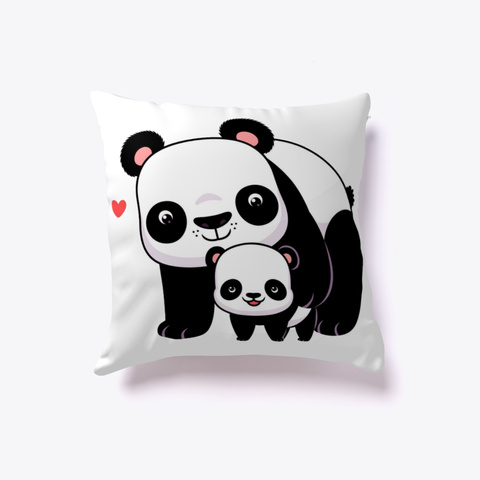 Panda Animal Pillows White T-Shirt Front