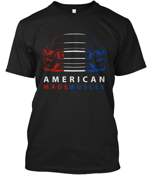 American Made Muscle Black T-Shirt Front