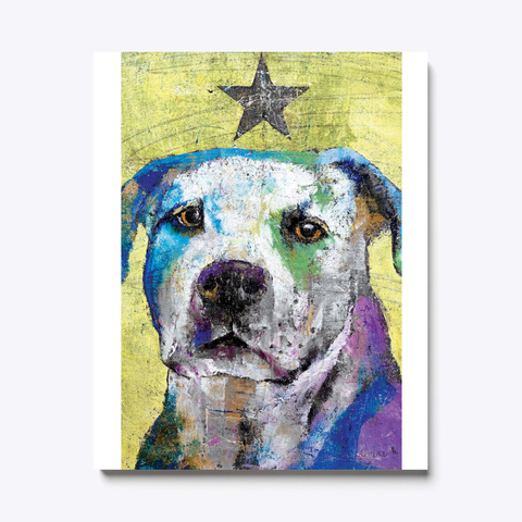 Pit Bull Terrier   Canvas Print White Camiseta Front