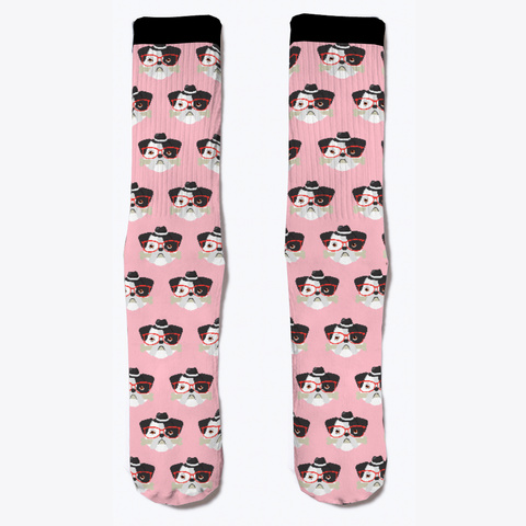 English Bulldog Socks Pink Kaos Front