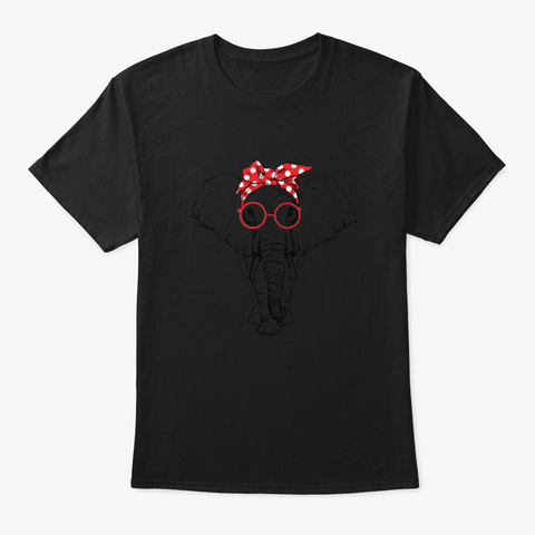 Bandana Elephant Black T-Shirt Front