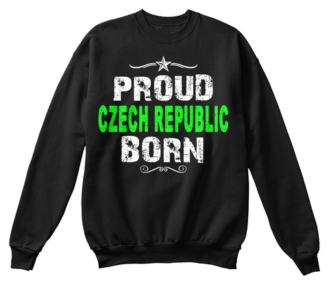 Proud Czech Republic Born Black T-Shirt Front