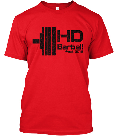 Hd Barbell Est. 2015 Red T-Shirt Front