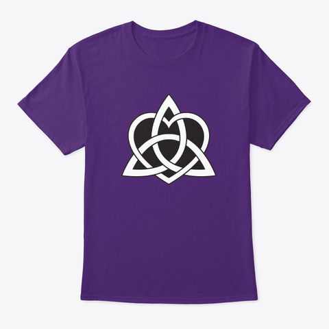 Unique Celtic Heart Tribal Design Purple T-Shirt Front