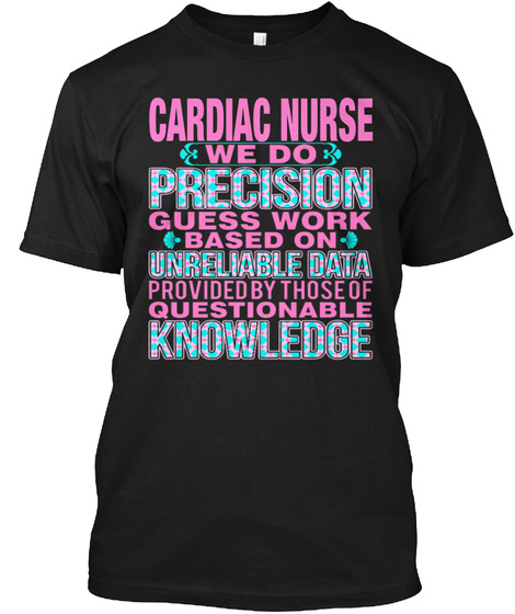 Cardiac Nurse Black T-Shirt Front