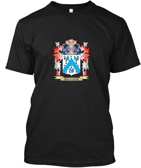 Haycock Coat Of Arms   Family Crest Black T-Shirt Front