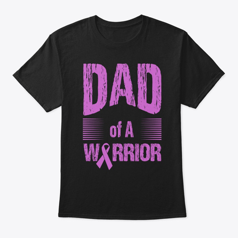 Hodgkins Lymphoma Dad Of Warrior Autism Black T-Shirt Front