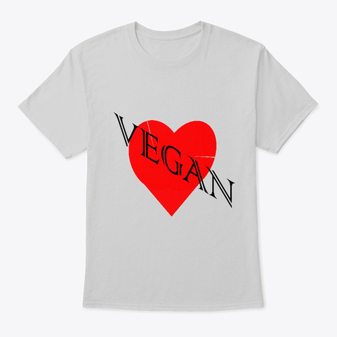 Vegan Heart Light Steel T-Shirt Front