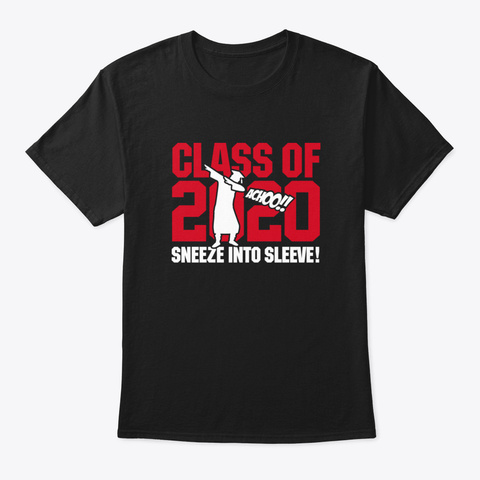 Dab Dabbing Class Of 2020 Sneezing Gradu Black T-Shirt Front