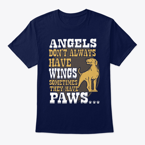 Pointer Angels Paws Gift Navy T-Shirt Front