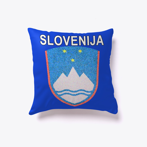 Slovenian Slovenija Artistic Pillow Royal Blue T-Shirt Front