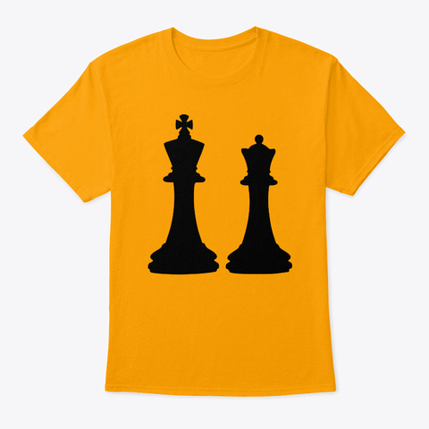 Chess King Queen Gold T-Shirt Front