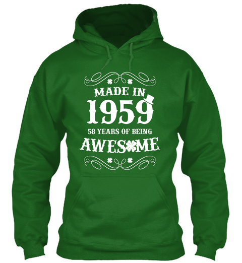Made In 1959 58 Years Of Being Awesome Irish Green T-Shirt Front