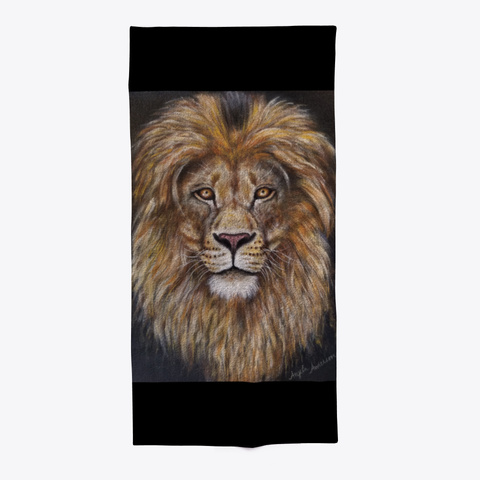 Lion Painting By Angela Anderson Black T-Shirt Front