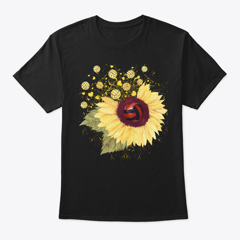 Sunflower Volleyball Black T-Shirt Front