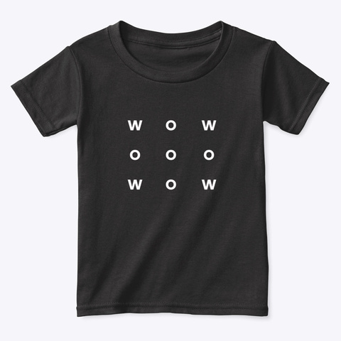 T Shirt: Wow Black T-Shirt Front