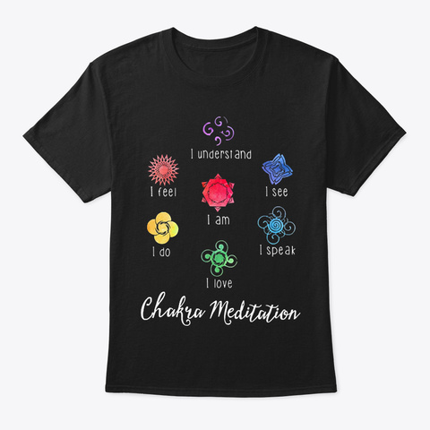 Chakra Meditation Black T-Shirt Front
