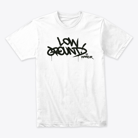 Low Ground Merch White T-Shirt Front
