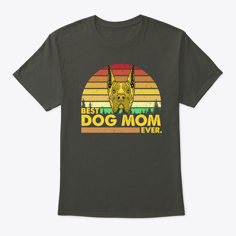 Vintage Best Great Dane Mom Smoke Gray T-Shirt Front