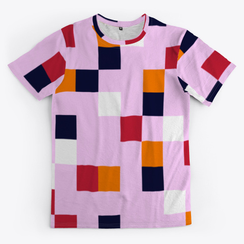 Abstract Pink Pixel Patchwork Pattern Standard T-Shirt Front
