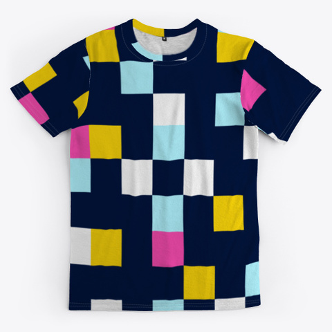 Abstract 80s Pixel Patchwork Pattern Standard T-Shirt Front