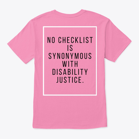 No Checklist Tee Pink T-Shirt Back
