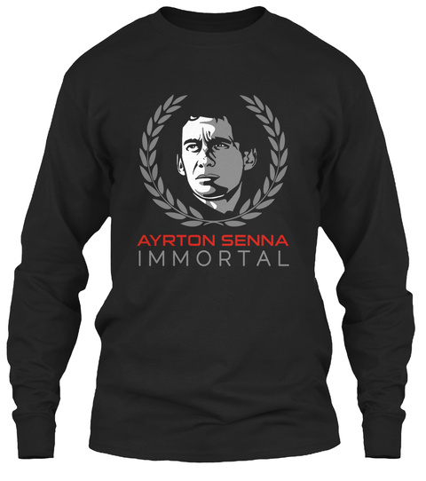 Ayrton Senna Immortal Black T-Shirt Front