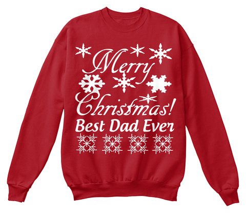 Merry Christmas! Best Dad Ever Deep Red  T-Shirt Front