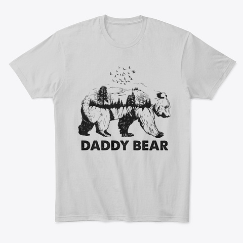 Mens Daddy Bear Shirt Animal Best Gift Light Heather Grey  T-Shirt Front
