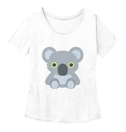 Cute Koala  White  T-Shirt Front