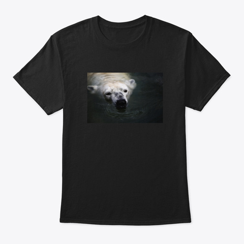 Ice Bear Swimming Black T-Shirt Front