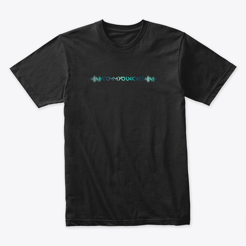 Commyounicate Clothing And Merch Black T-Shirt Front