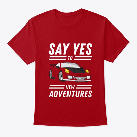 Adventure Car T Shirt Deep Red T-Shirt Front