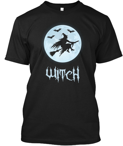 Basic Witch Flying Moon Bat Shirt