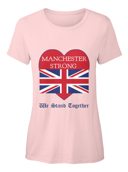 Manchester
 Strong We Stand Together Light Pink T-Shirt Front