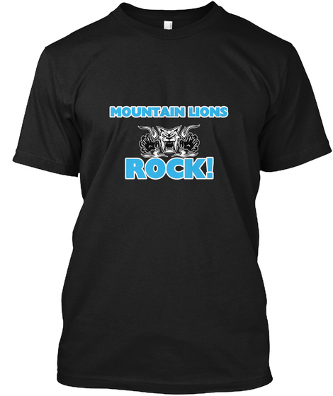 Mountain Lions Rock! Black T-Shirt Front