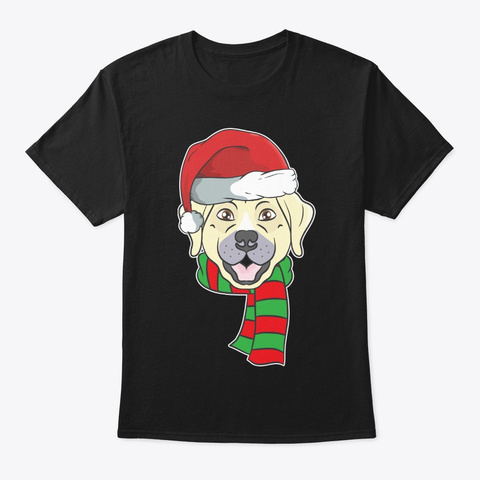 Funny Christmas Dog Xmas Santa Labrador Black T-Shirt Front