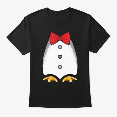 Penguin Tuxedo Costume Halloween  Black T-Shirt Front