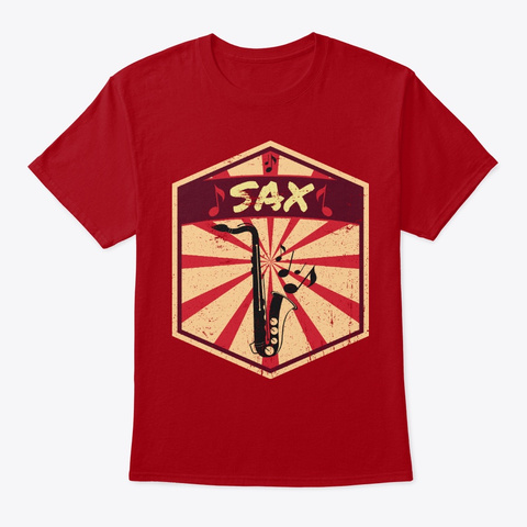Saxophone Propaganda | Music Instrument Deep Red T-Shirt Front