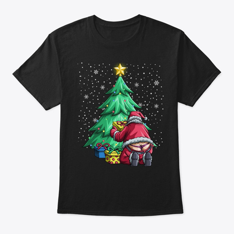 Funny Santa Winter Whale Tail Ugly Chris Black T-Shirt Front