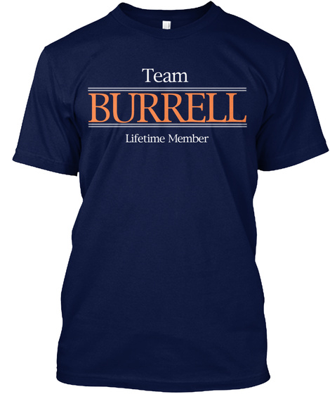 Team Burrell Lifetime Member Navy T-Shirt Front