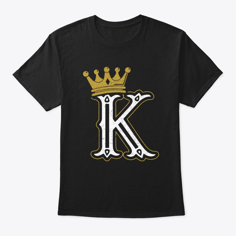 King Crown Playing Card Poker Vintage  Black T-Shirt Front